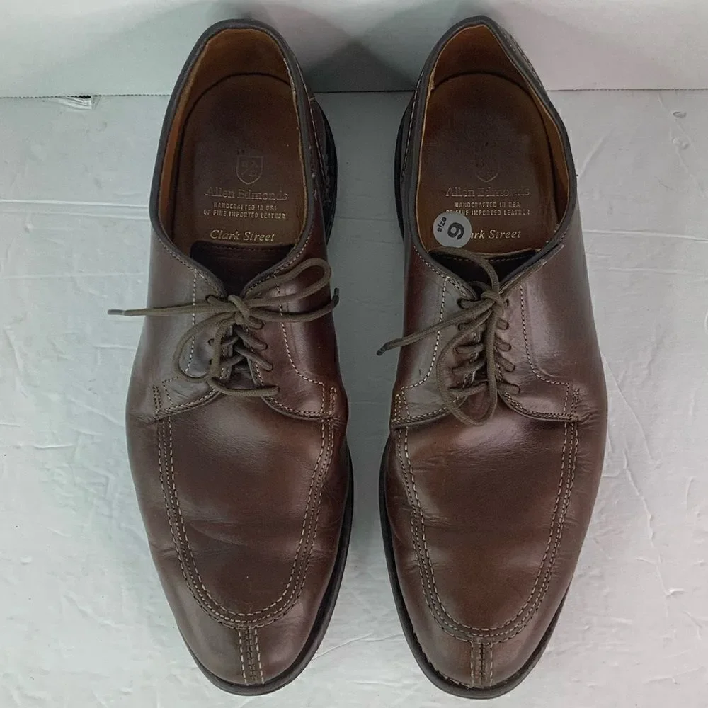 Allen Edmonds Clark Street Lace Up Oxford Men Dress Brown Leather Shoes 9